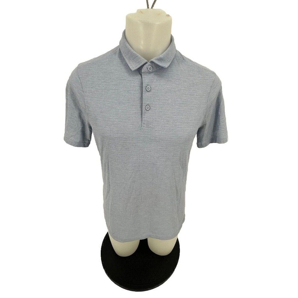 Lululemon Medium Mens Evolution Polo Short Sleeve T-Shirt Lightweight Blue 16-14